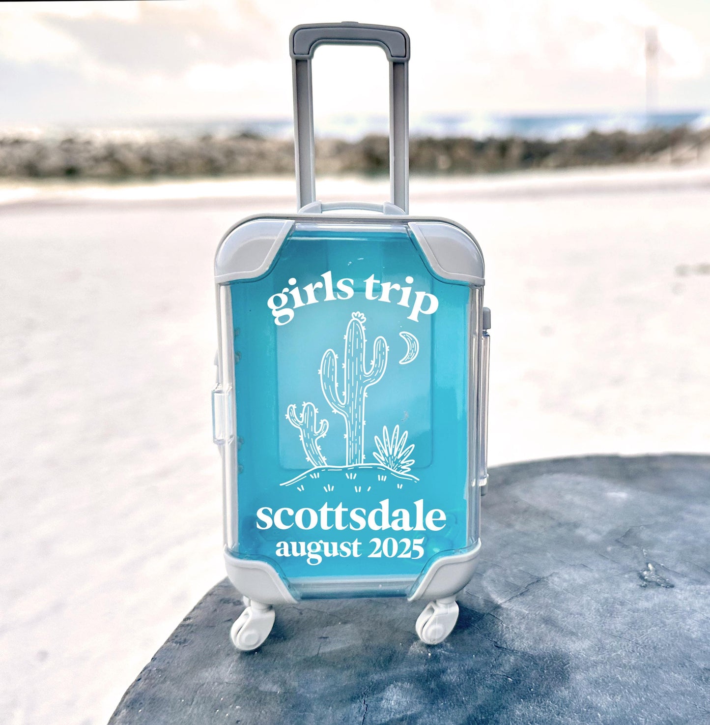 girls trip travel mini suitcase party favors hangover recovery kit Scottsdale Arizona fun travel kit birthday girls trip survival kit