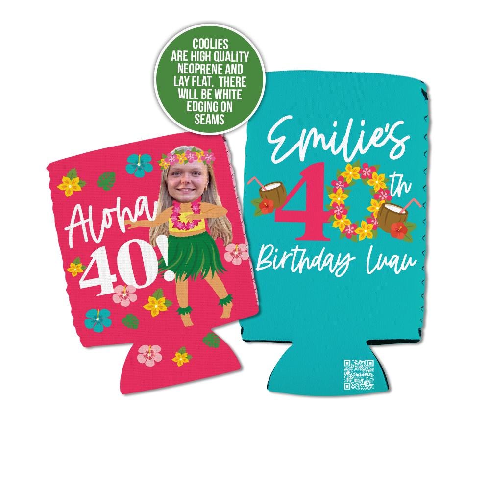 birthday luau can coolers funny photo can coolers luau face cutout can coolies for 40th birthday 30th birthday 50th luau party favor