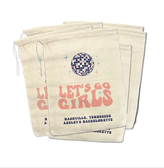 let's go girls nashville bachelorette recover hangover kit recovery retro disco kit bachelorette birthdays hangover recovery bag travel kit