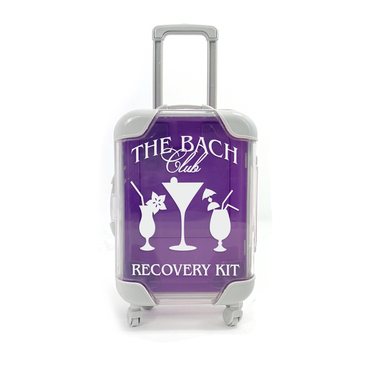 the bach club bachelorette party mini suitcase party favors destination bachelorette parties travel kits recovery kits DIY cases