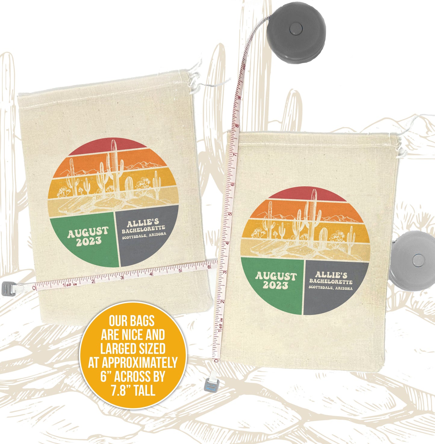 desert bach party | desert themed hangover recovery | cactus personalized bachelorette hangover recovery party kit | 22SKBAG-027