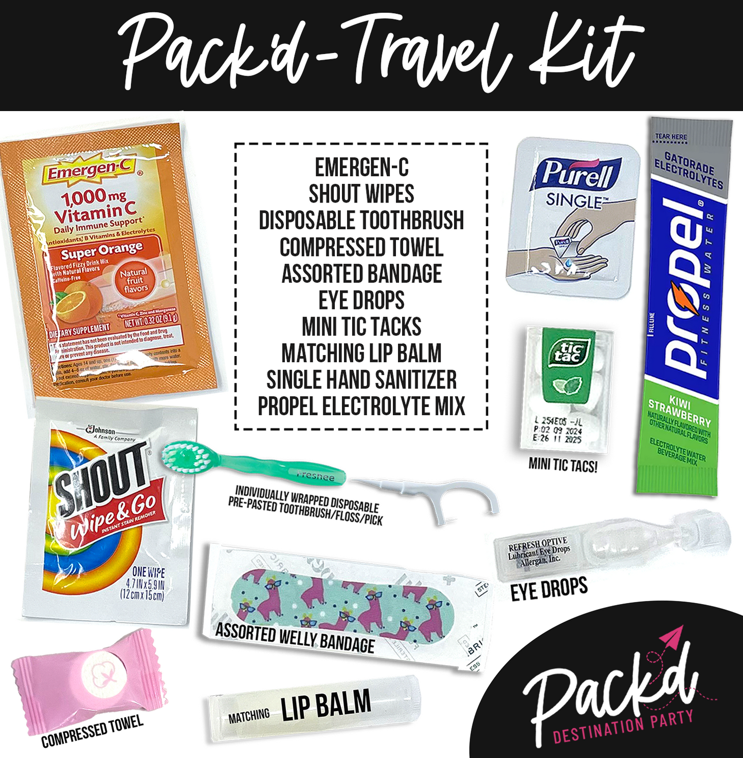 martinis and matrimony bachelorette theme party favors kit bags  bachelorette party essentials