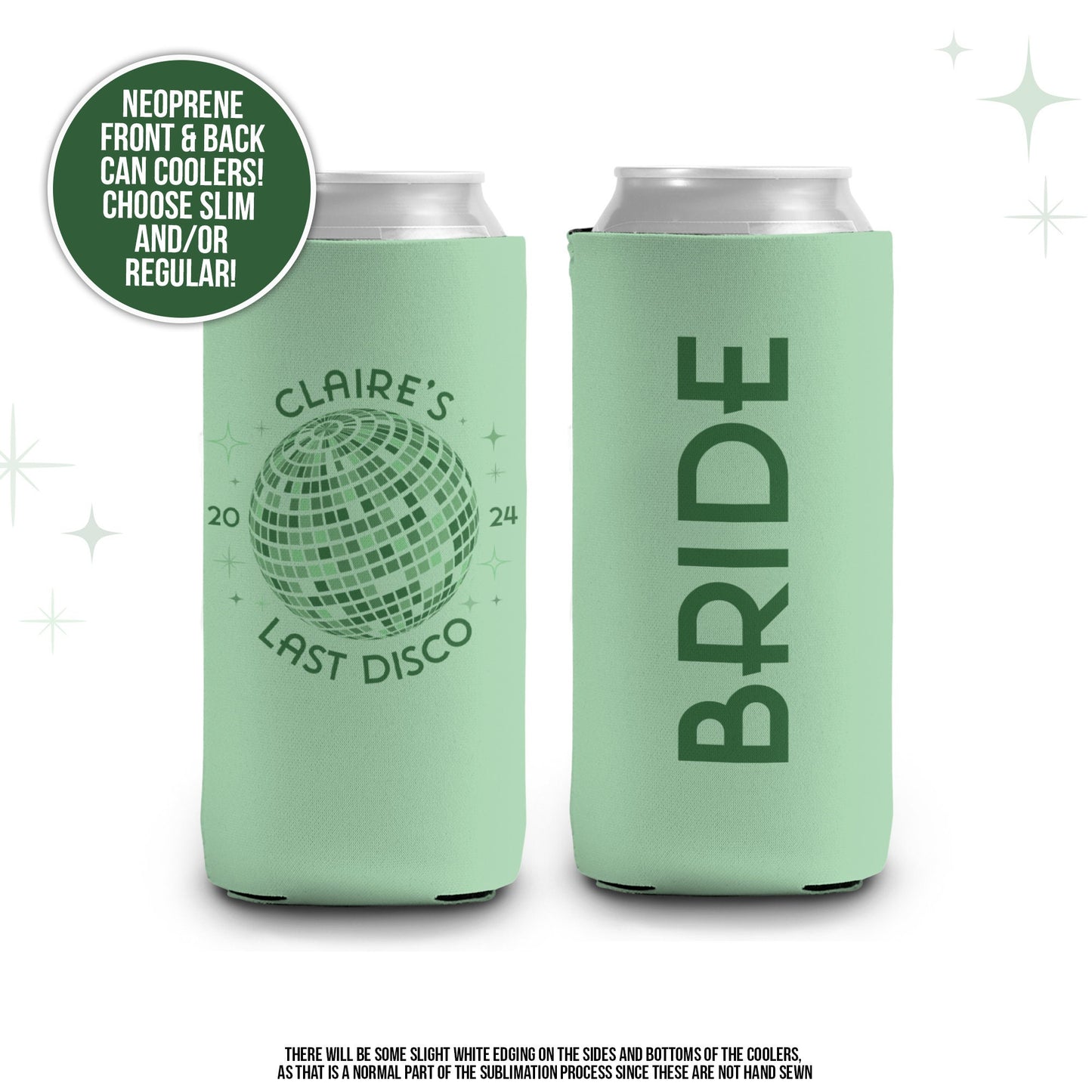 Bachelorette Party Last Disco simple can coolie simple disco ball bachelorette party favors pick your colors custom can coolers bachelorette
