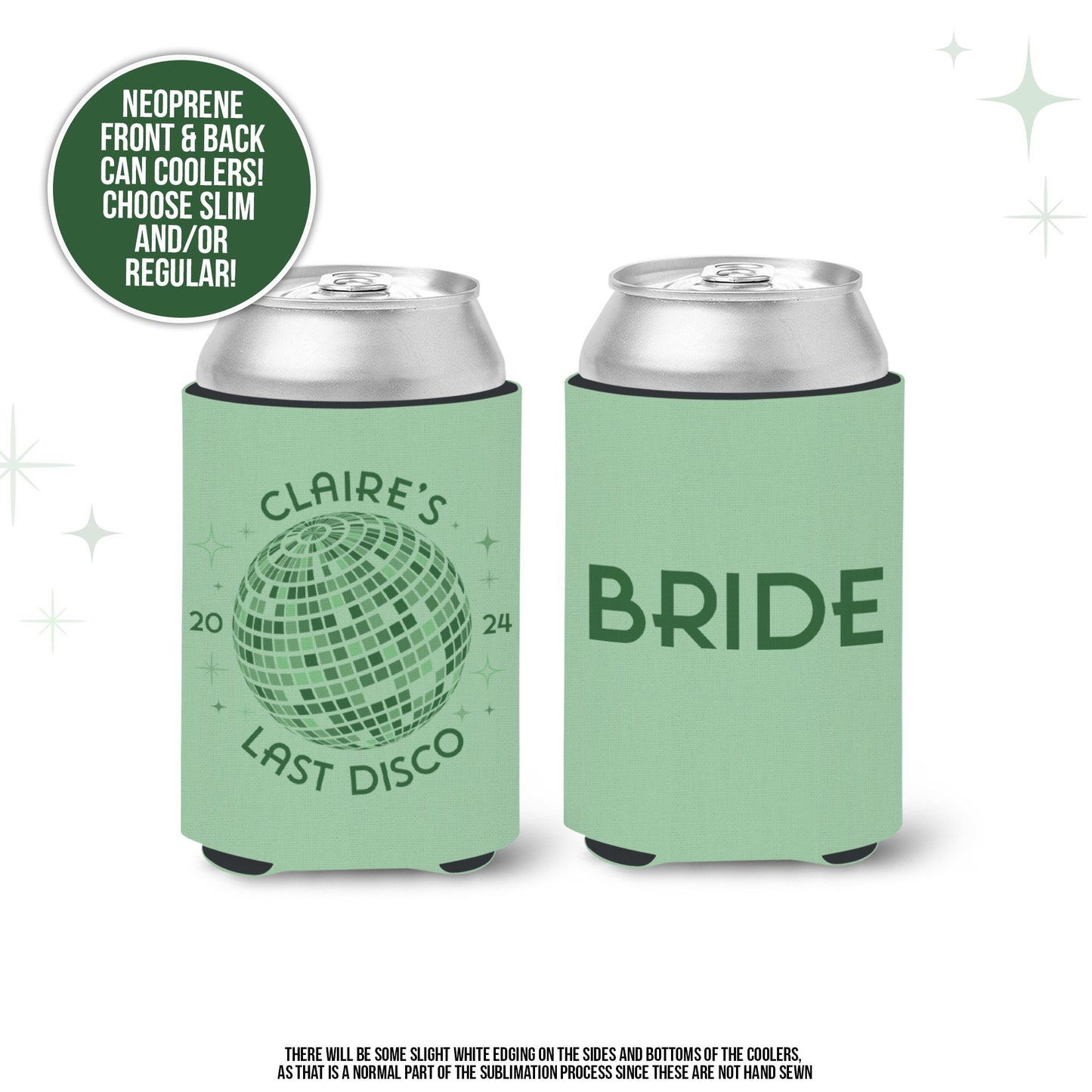 Bachelorette Party Last Disco simple can coolie simple disco ball bachelorette party favors pick your colors custom can coolers bachelorette