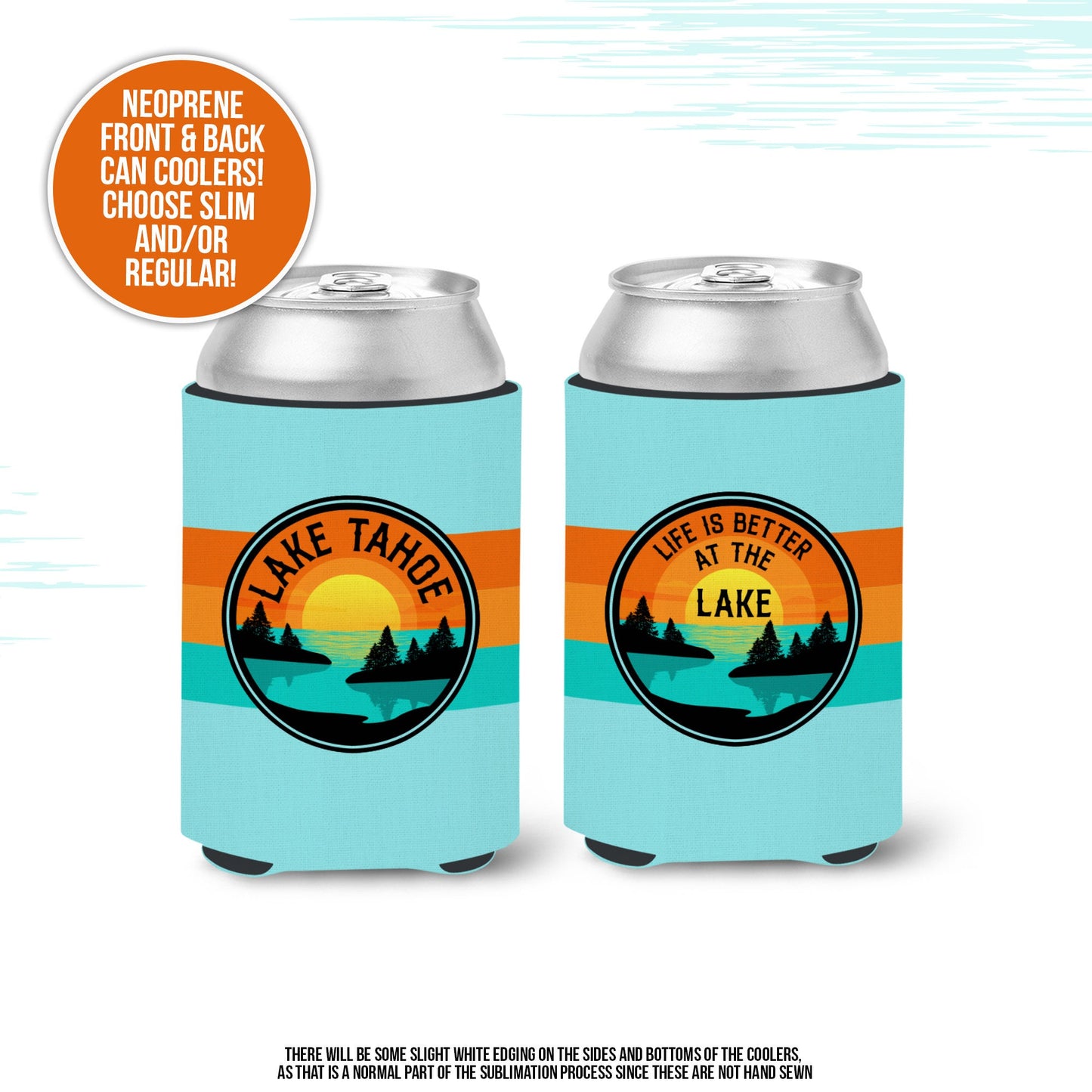 Vacation can coolies | life is better at the lake vacation can coolers | lake trip personalized slim or regular size can coolies MCC-170