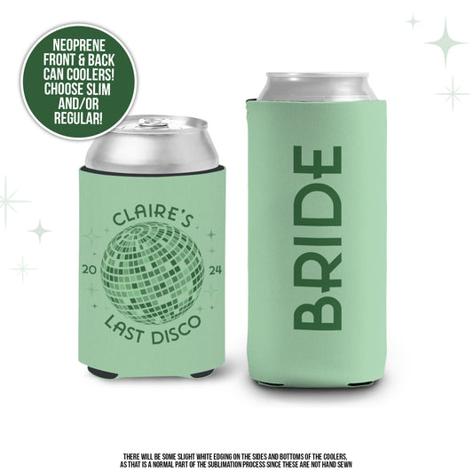Bachelorette Party Last Disco simple can coolie simple disco ball bachelorette party favors pick your colors custom can coolers bachelorette