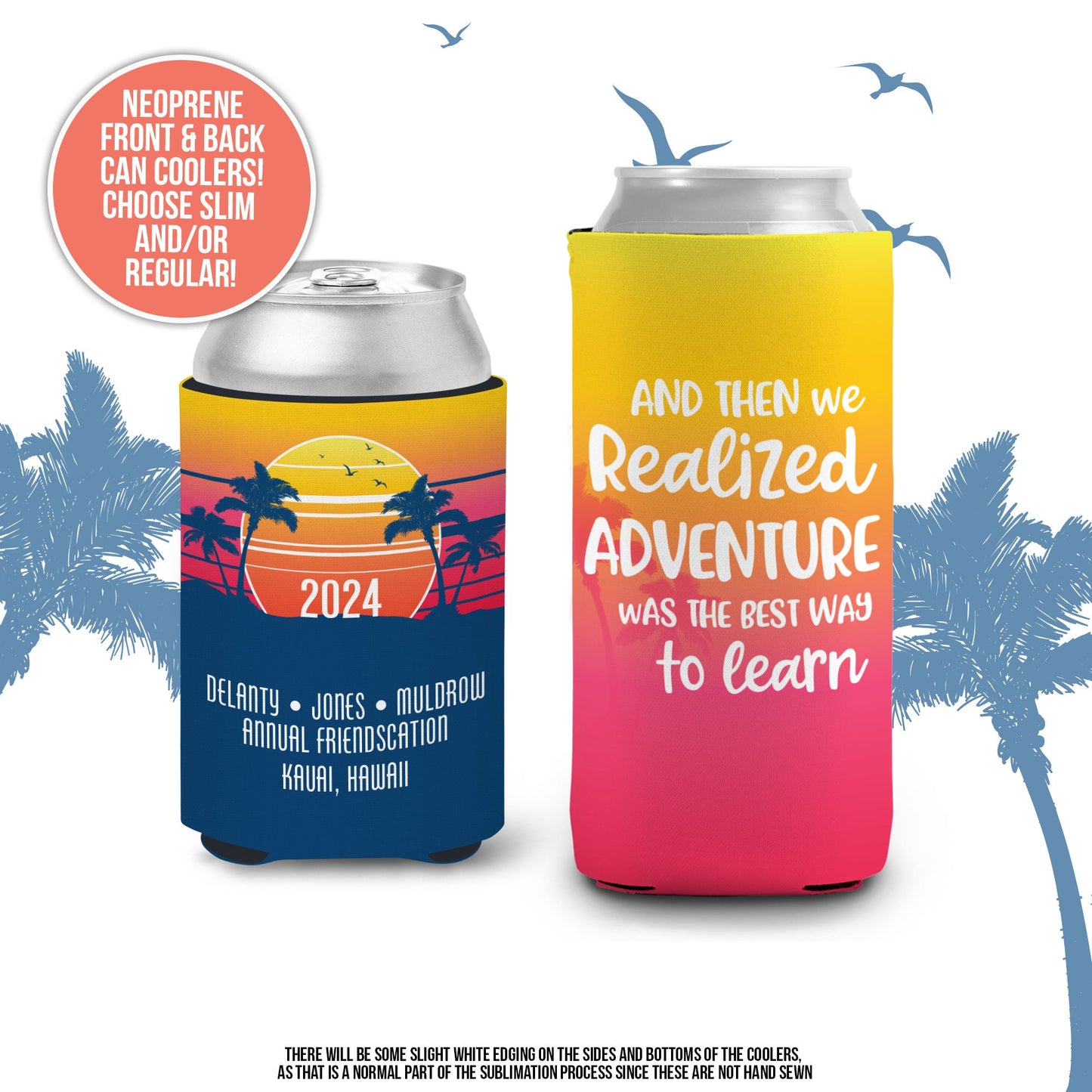 vacation can coolers | family reunion huggies | can coolers vacation favor | adventure can coolies MCC-059