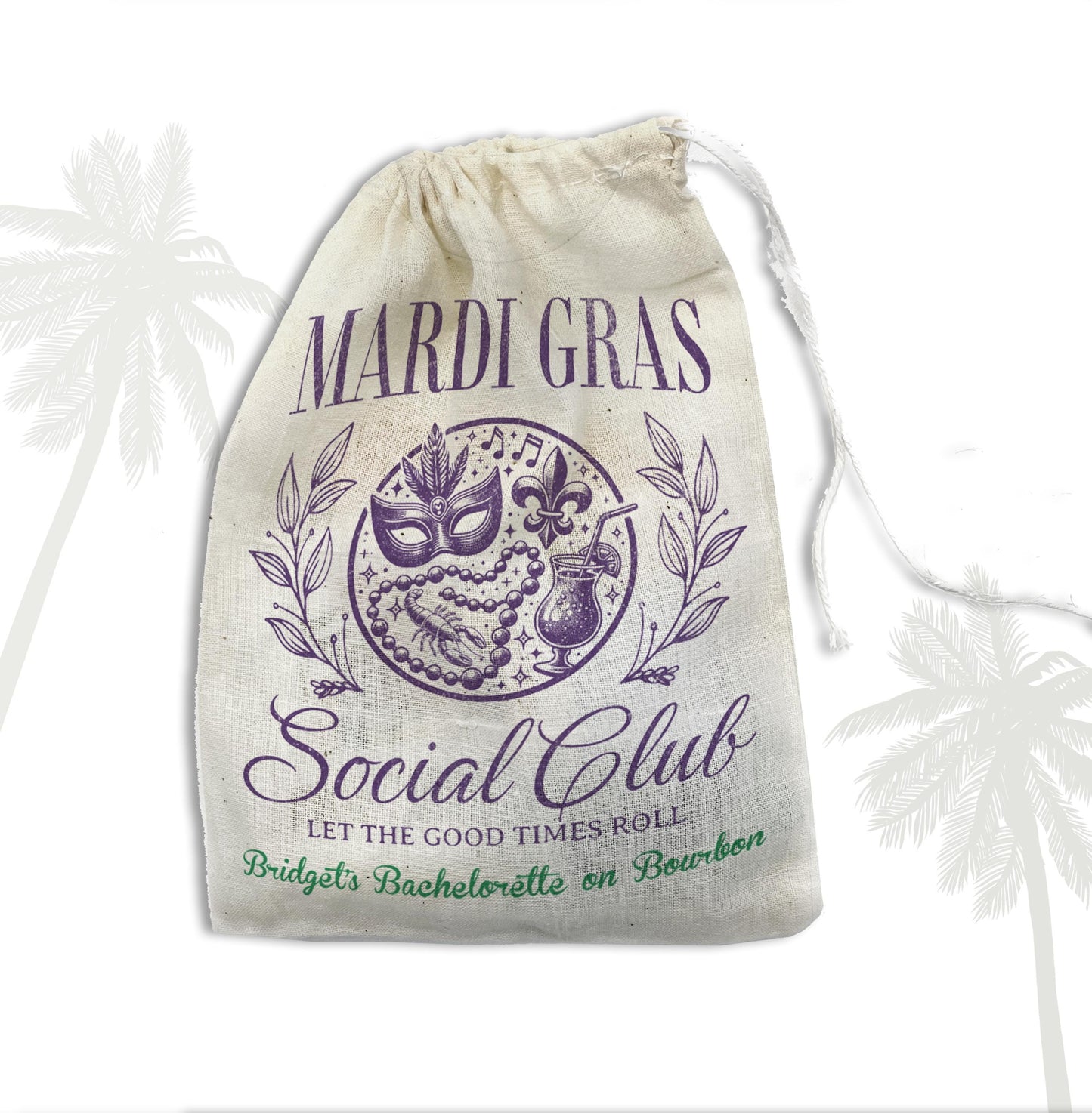 Mardi Gras Bachelorette Party Favors Hangover Recovery Kit bags Mardi Gras Social Club Hangover Survival Kits for Bachelorette on Bourbon