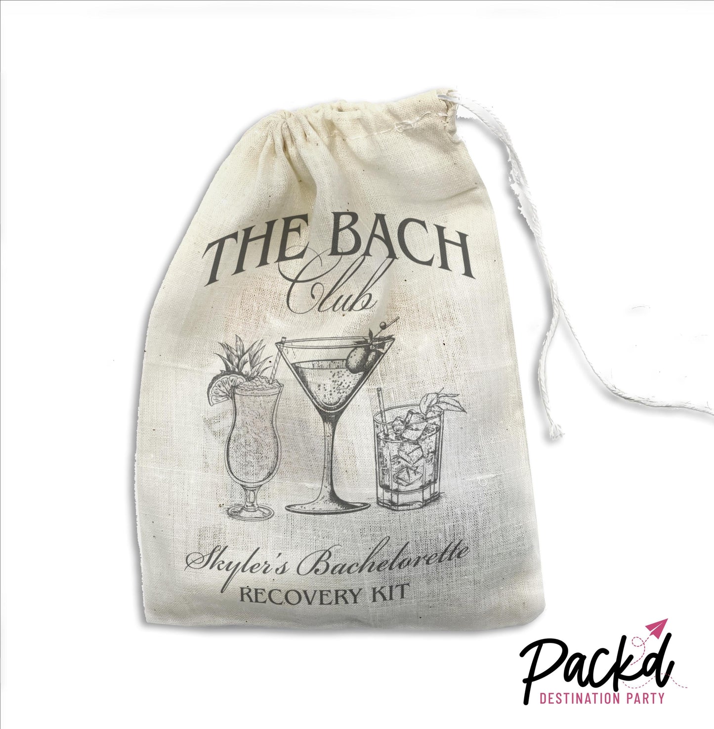 Bachelorette Party Recovery Kit Bags The Bach Club Bachelorette Custom Bachelorette Favors Personalized Luxury Bachelorette Social Club Bach