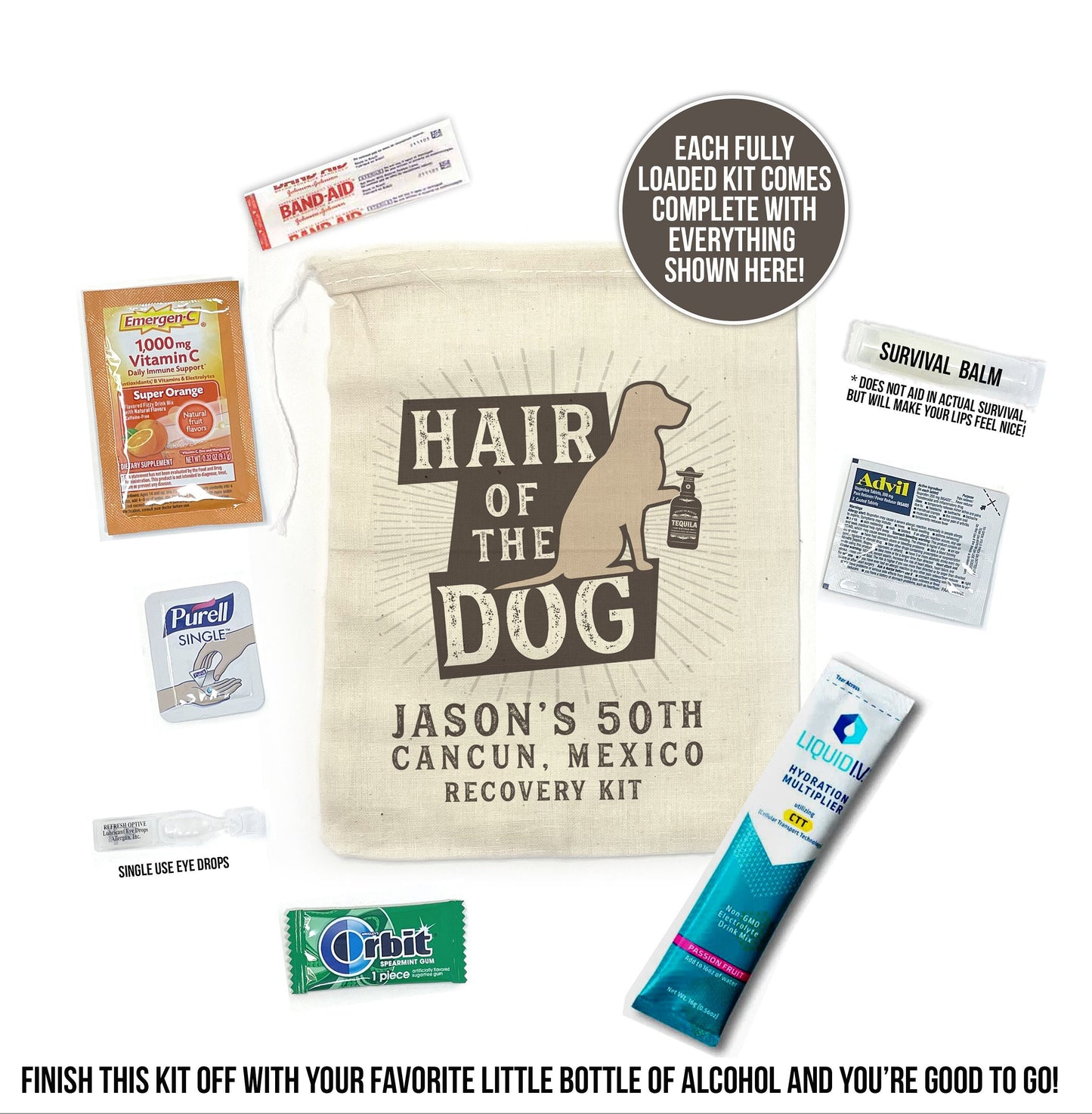 hangover kit recovery kit funny birthday bachelor party recovery oh shit kit hangover kit hair of the dog 50th birthday 40th birthday 21st