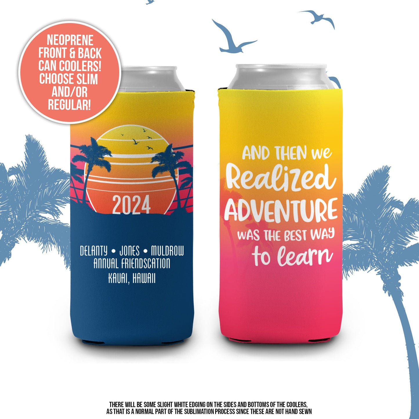 vacation can coolers | family reunion huggies | can coolers vacation favor | adventure can coolies MCC-059