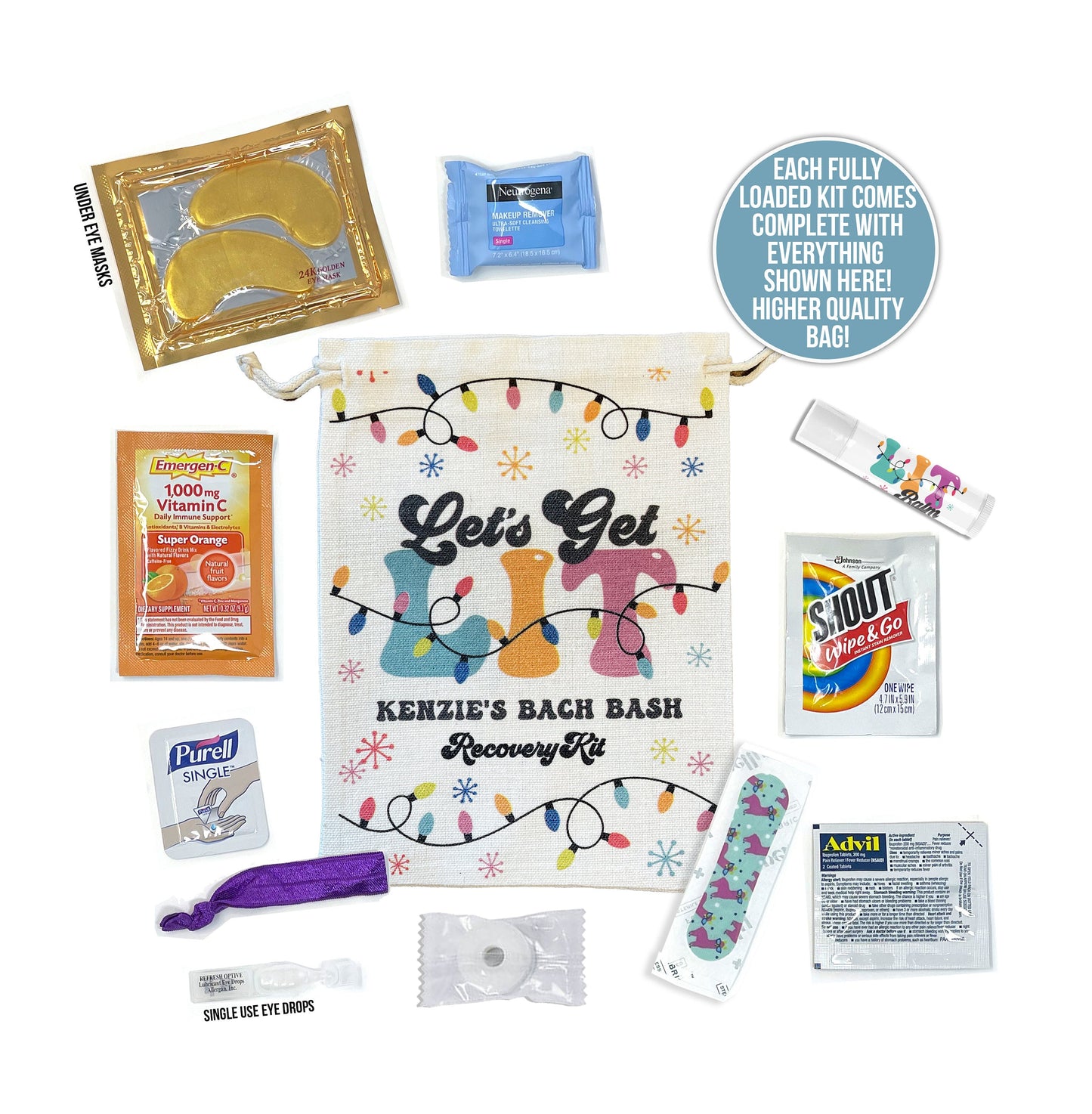 holiday survival recovery kit christmas themed bachelorette party let's get lit christmas holiday survival recovery hangover kit holidays