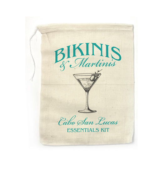 bikinis and martinis and matrimony bachelorette theme party favors kit bags fill yourself with all your bachelorette party essentials kit