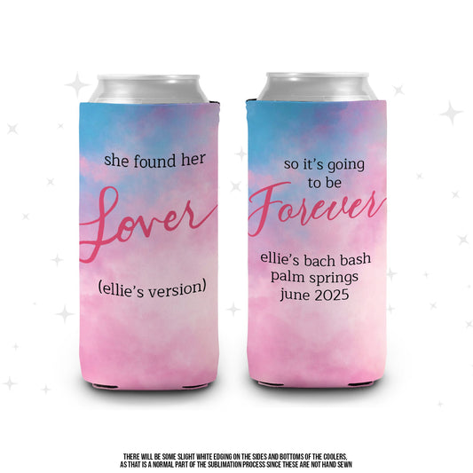 lover theme bachelorette party favors can coolers lover inspired bach party can coolies she found her lover personalized bach can coolies