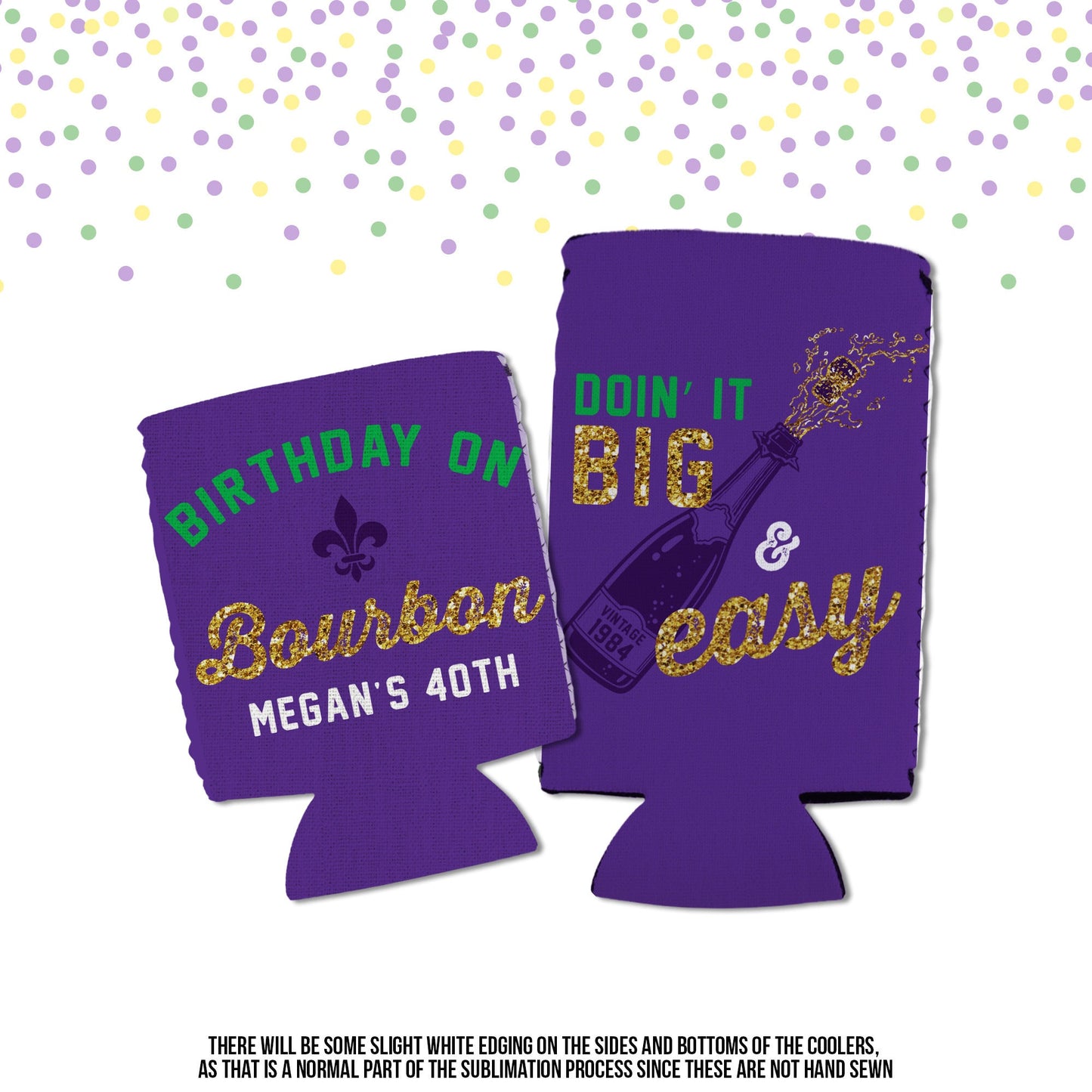 40th birthday on bourbon can coolies big easy birthday can coolers for milestone birthday nola can coolers party favors new orleans birthday