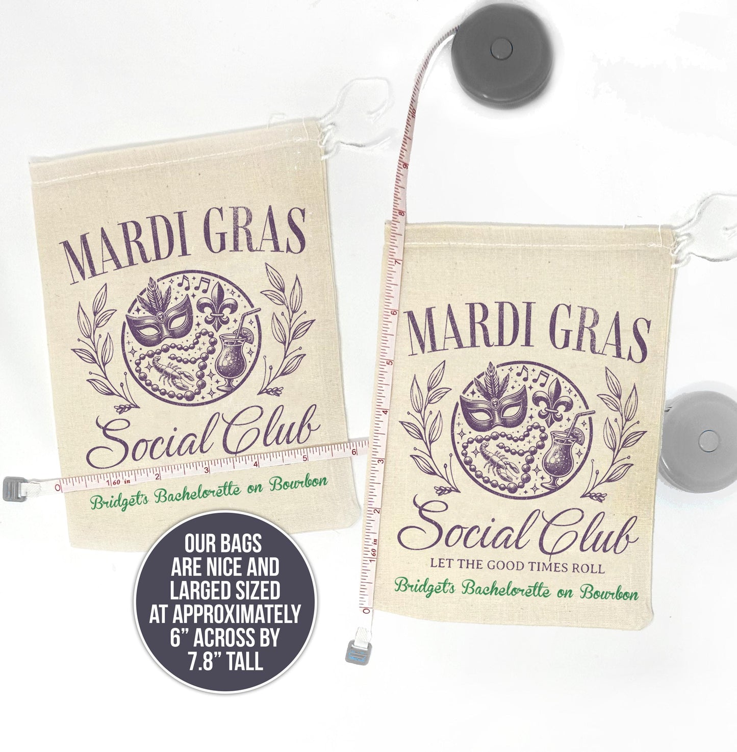 Mardi Gras Bachelorette Party Favors Hangover Recovery Kit bags Mardi Gras Social Club Hangover Survival Kits for Bachelorette on Bourbon