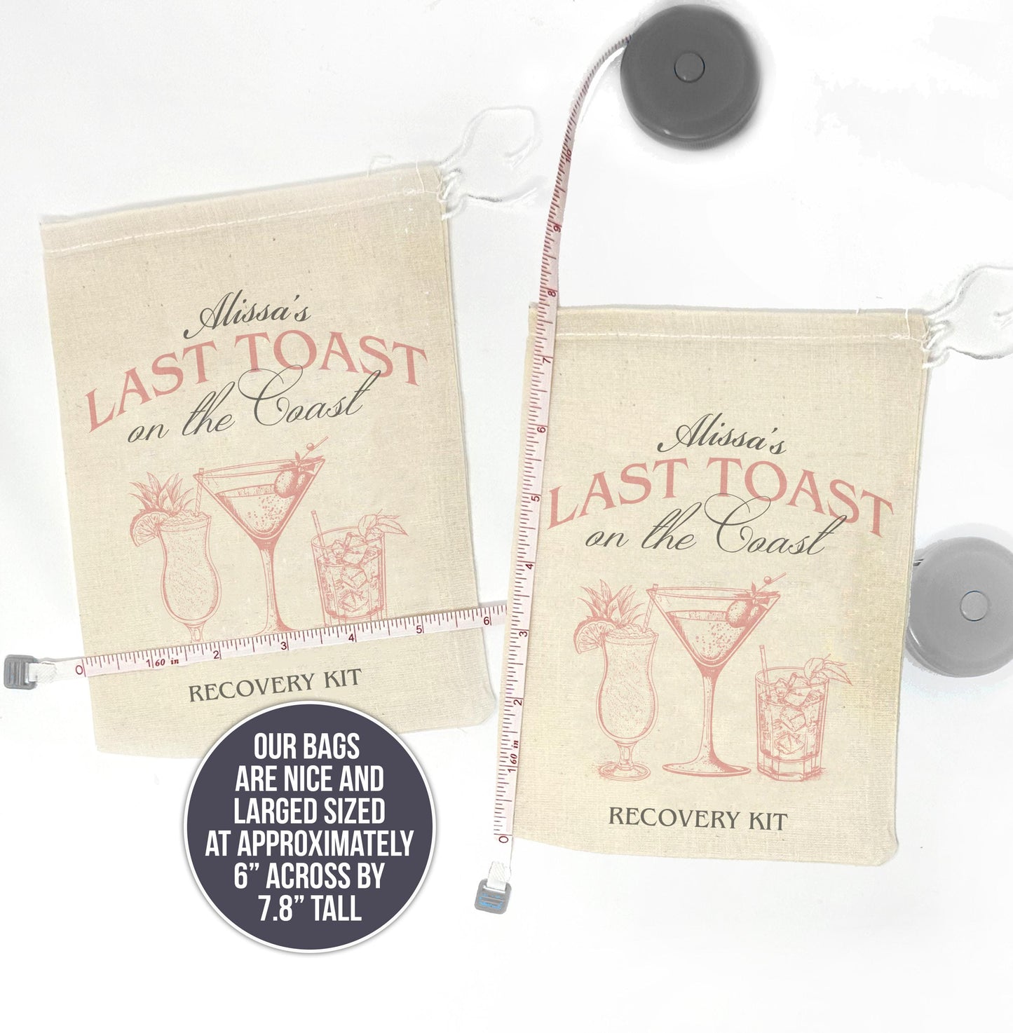 last toast on the coast party favors hangover kit recovery kit fun bachelorette party kit bags for travel coastal luxury social bachelorette