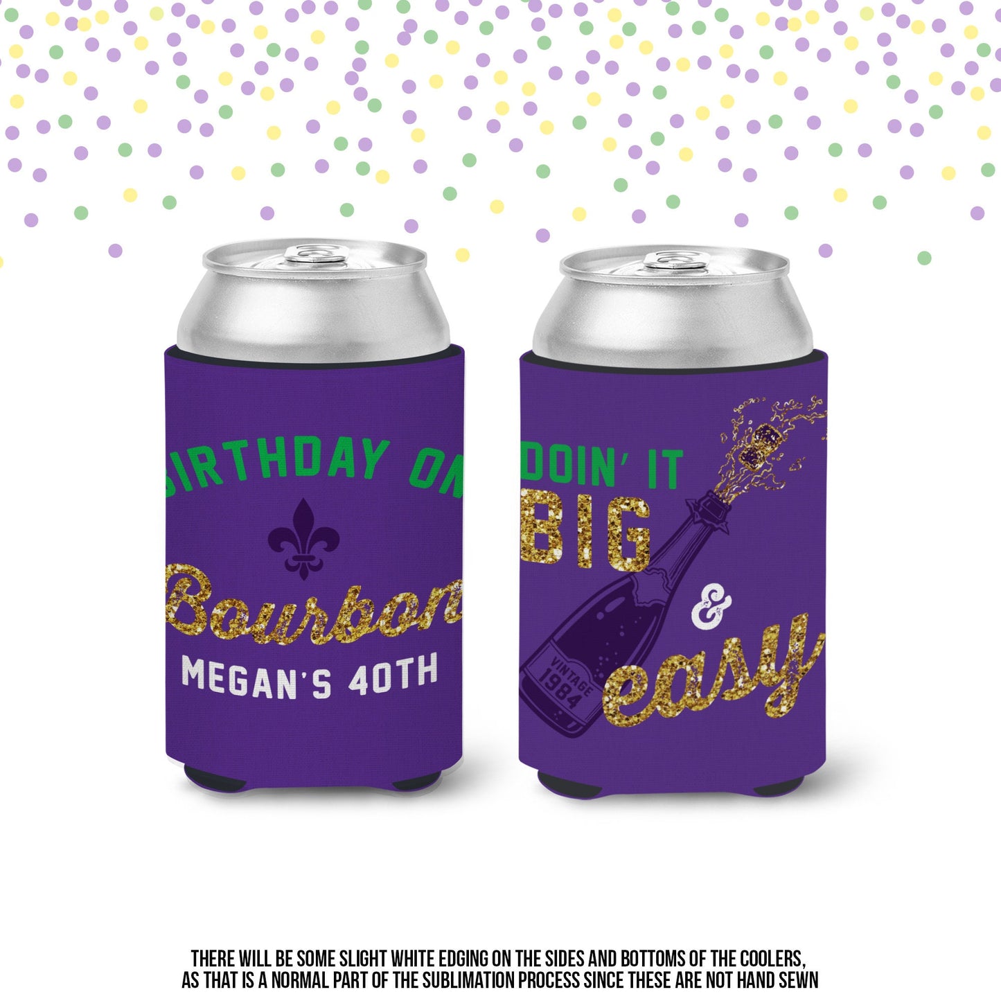 40th birthday on bourbon can coolies big easy birthday can coolers for milestone birthday nola can coolers party favors new orleans birthday
