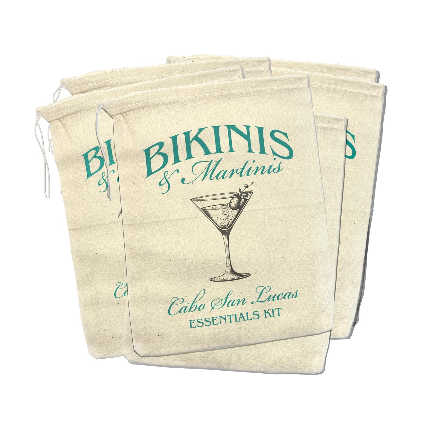 bikinis and martinis and matrimony bachelorette theme party favors kit bags fill yourself with all your bachelorette party essentials kit
