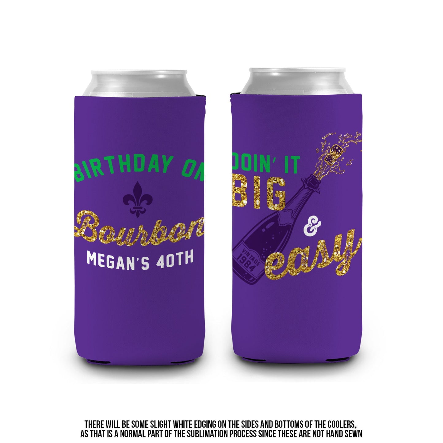 40th birthday on bourbon can coolies big easy birthday can coolers for milestone birthday nola can coolers party favors new orleans birthday